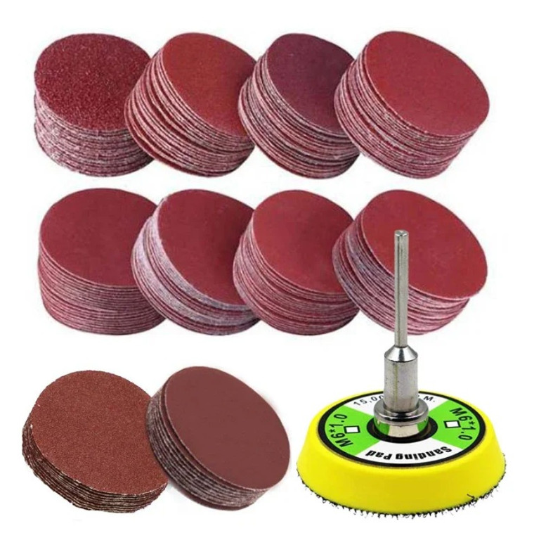 50pcs 2in Sanding Discs Kit 60-2000 Grit with Backer Plate – 60-2000 Grit – NEW