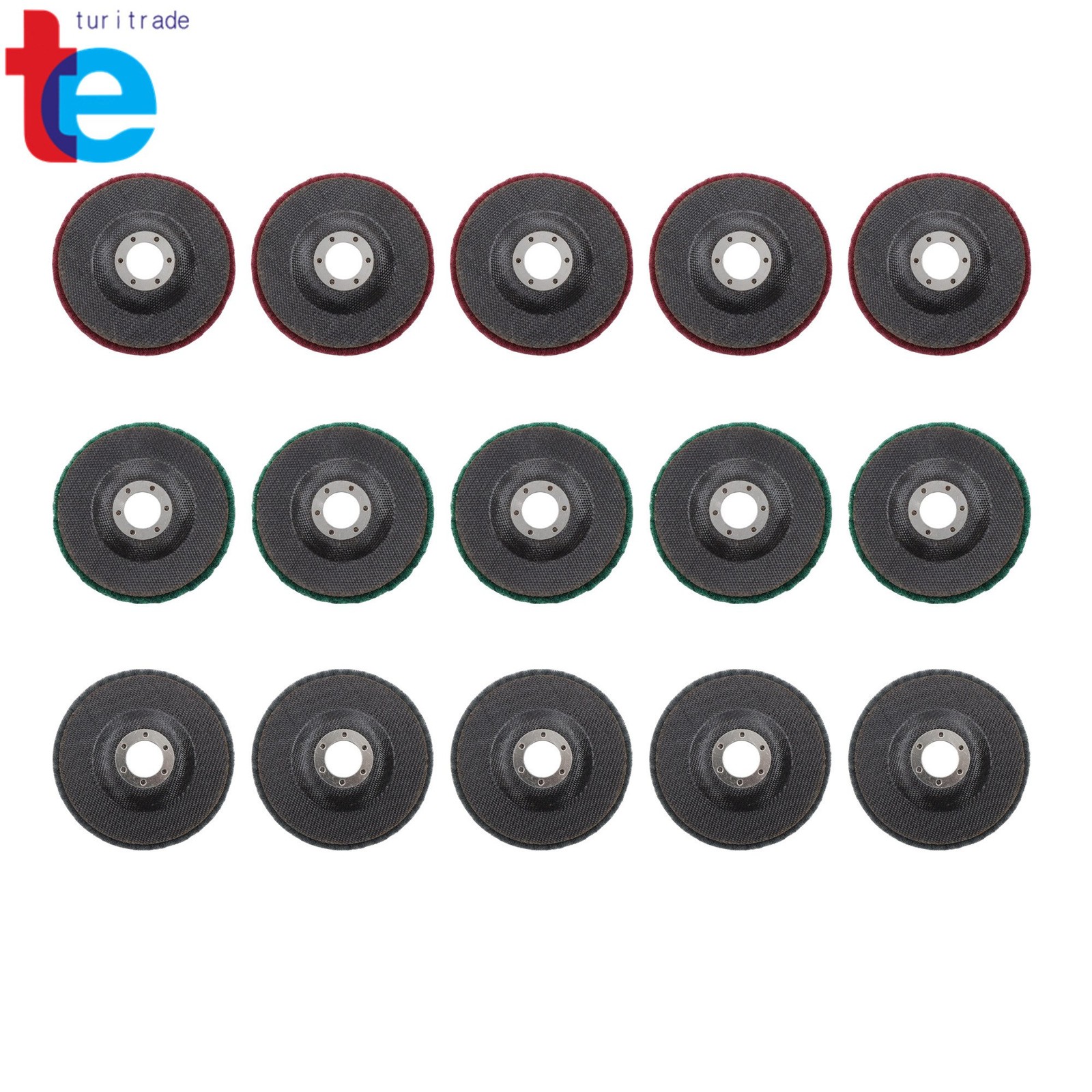 15 Pcs 4-1/2″ Scour Flap Discs 180/320/600 Grit – Paint & Rust Remover for Metal