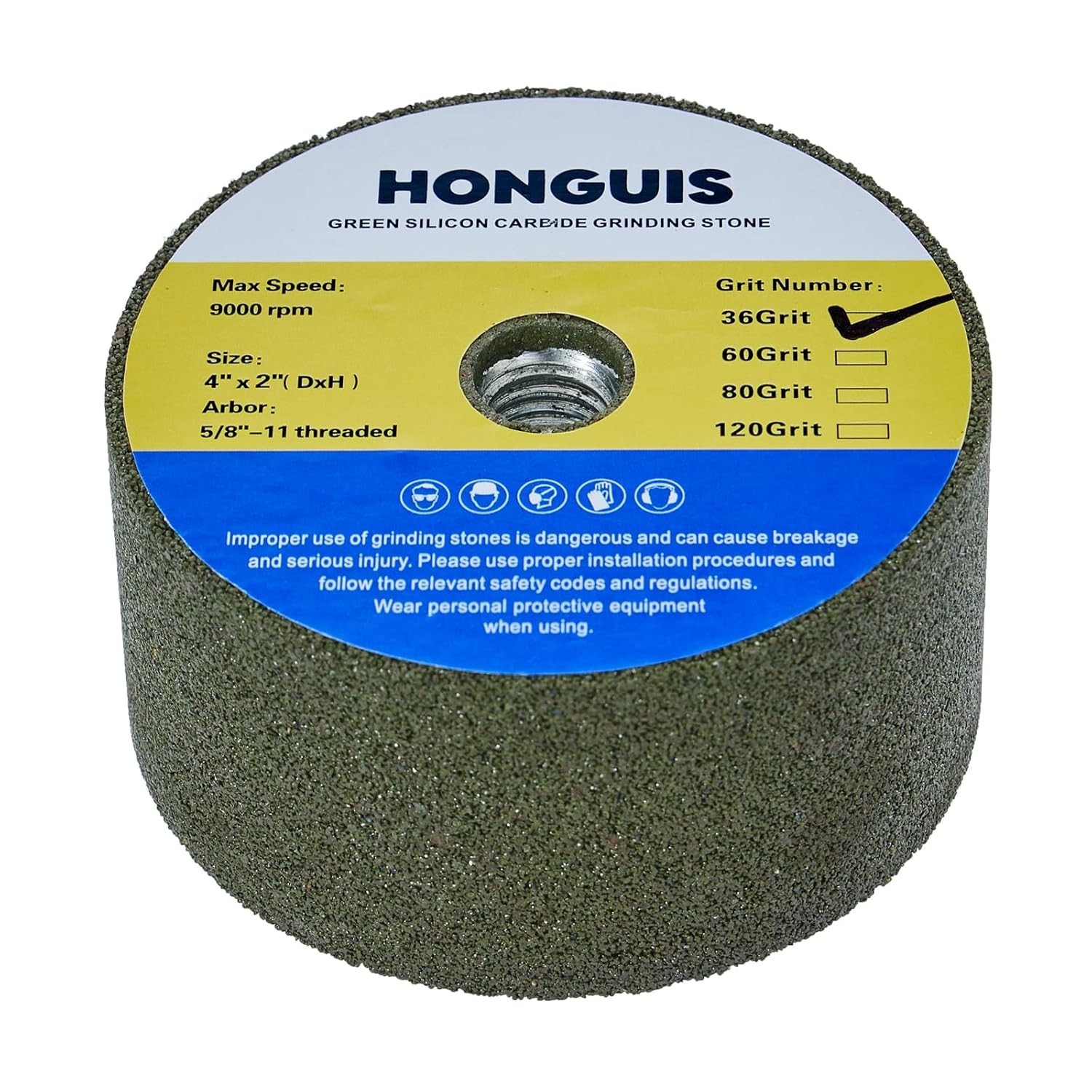 4″ Green Silicon Carbide Cup Grinding Wheel 36 Grit 5/8″-11 Arbor Stone Concrete