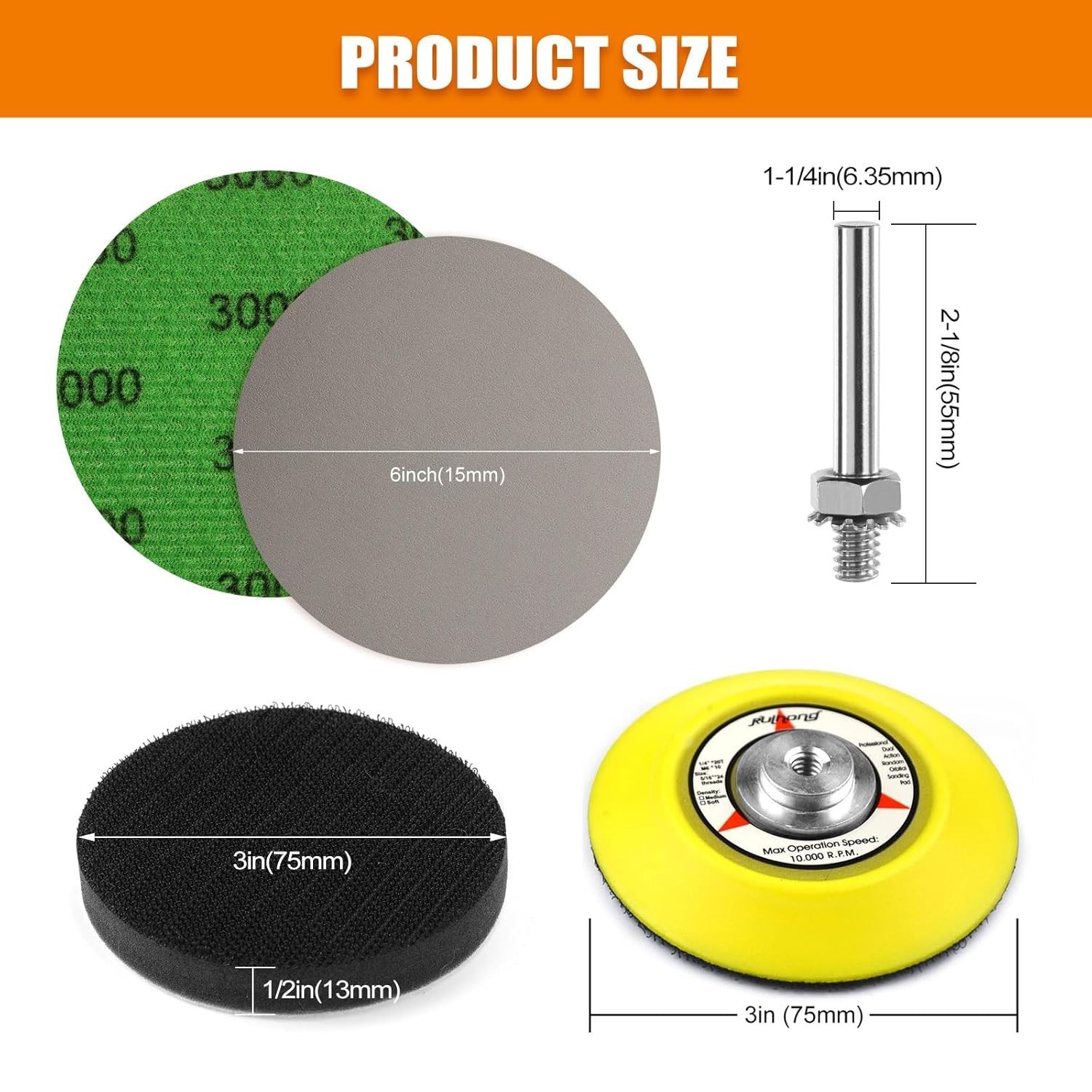 Versatile 100PC Sanding Disc Set: 3 Inch Silicon Carbide for All Polishing Needs
