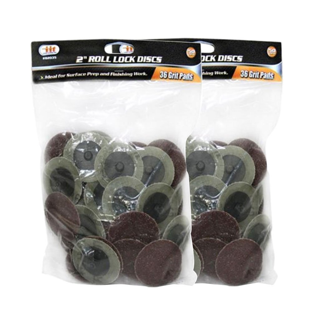 IIT 82035 Tool 2″ 36 Grit Roll Lock Sanding Discs (100 Pcs)