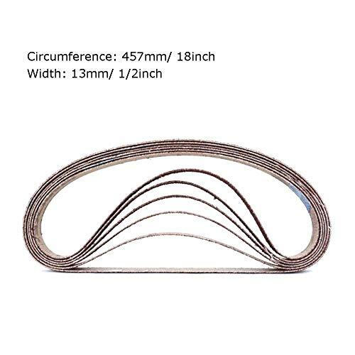 1/2 Inch x 18 Inch Sanding Belts, 40 Grits Aluminum Oxide Assorted Sizes