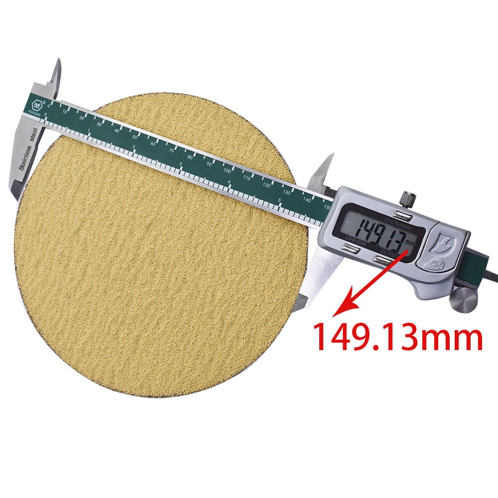 100 Pack 6″ Hook Loop Pads Sanding Disc Flocking 60 Grit NO-Hole Sanding