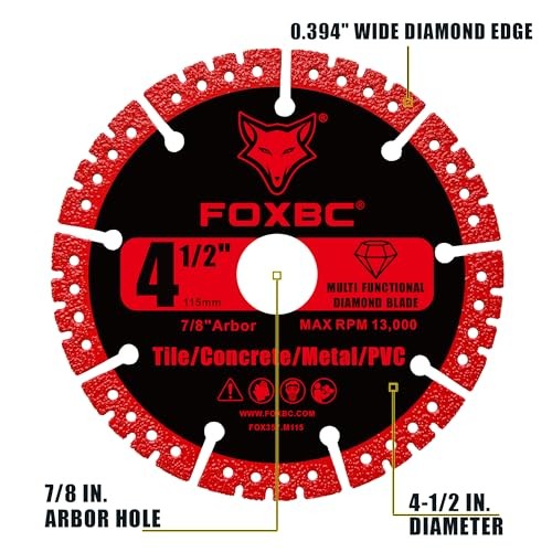 4-1/2 inch Diamond Blades, Multi-Purpose Metal Cutting Wheel – 3 Pack | Heavy