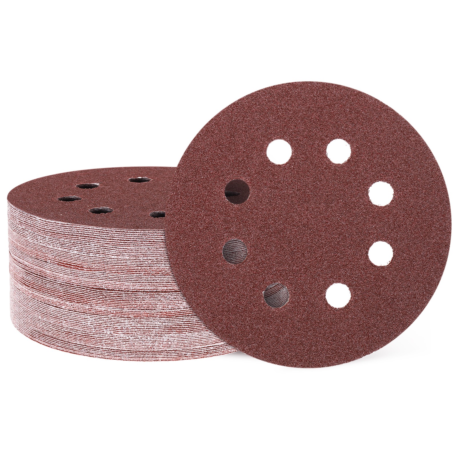 40 Pcs 5 Inch Sanding Disc 8 Hole 60 Grit Hook and Loop Sandpaper