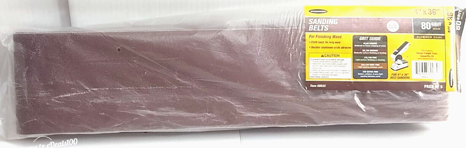 Warrior 4″x36″ Sanding Belts 80 Grit Medium Aluminum Oxide 5 Pack Wood AA