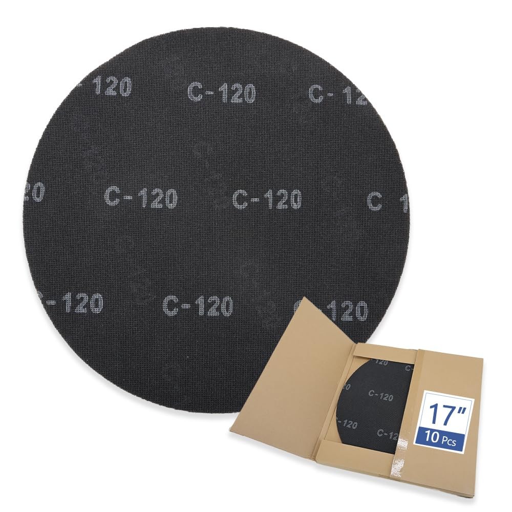 17 Inch Sanding Screen Discs Mesh Floor Black Silicon Carbide 120 Grit 10 PCS