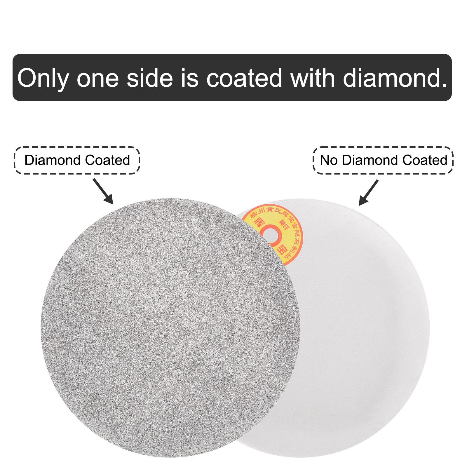 Diamond Sanding Grinding Disc 8″ Grit 45 No Center Hole Flat Lap Wheel Disk
