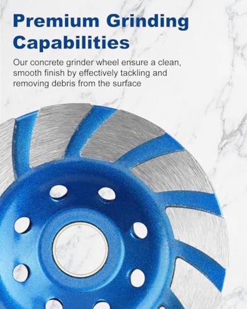 4 1/2 inch Diamond Concrete Grinding Wheel, 12-Segment | 1.0 Segment Turbo