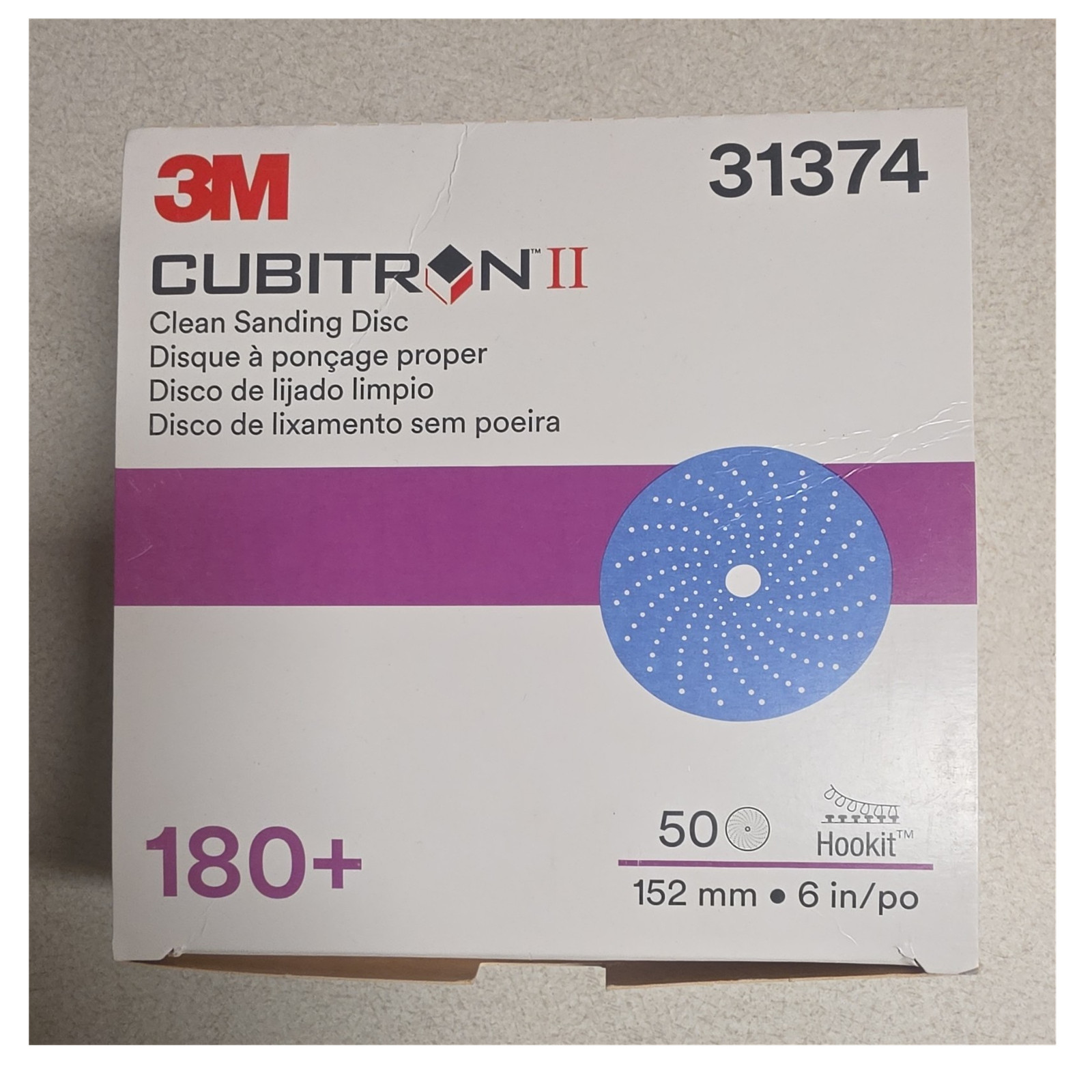 3M Cubitron II Sanding Disc 180+ 6in Blue 50 Pack for Orbital Sander 31374