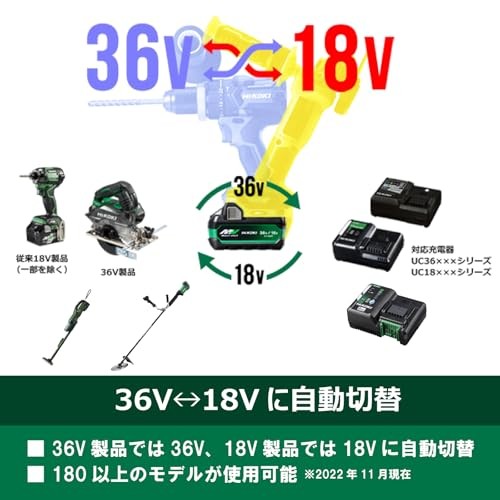 HiKOKI (Hikoki) 2nd Generation MultiVolt Battery 36V 2.5Ah/18V 5.0Ah 0037-9241