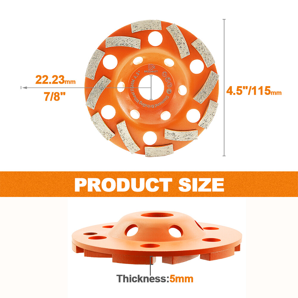 4.5/5 inch Diamond Segment Grinding Wheel Disc Grinder Cup Concrete Porcelian