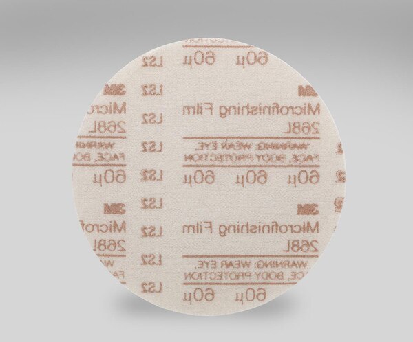 Hookit Microfinishing Film Disc 268L, 60 Mic 3MIL, Type D, 5″ x NH, Die 500X