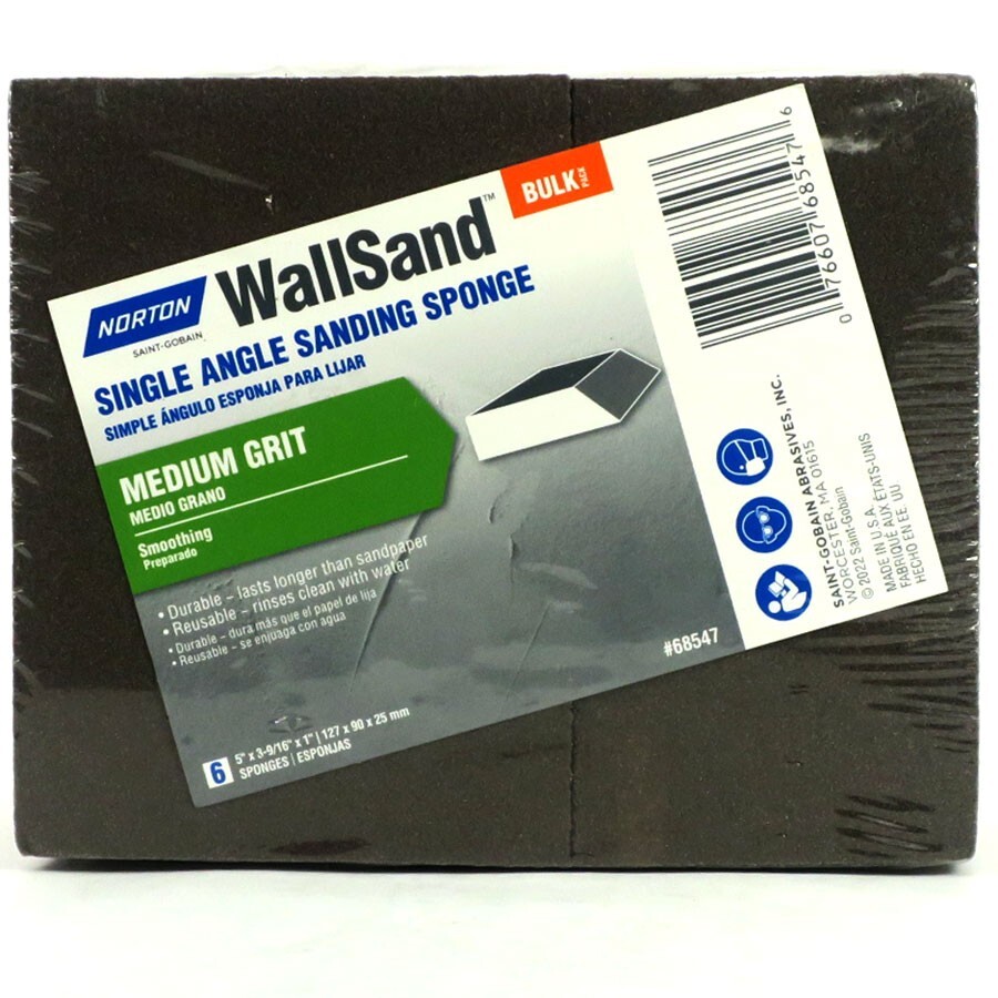 Norton Saint-Gobain Wallsand Bulk Pack Medium Grit 6 Sponges
