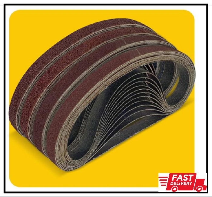 48 Pcs 3/8 X 13 Inch Sanding Belts, Aluminum Oxide Abrasive File Belts for 3/8 I