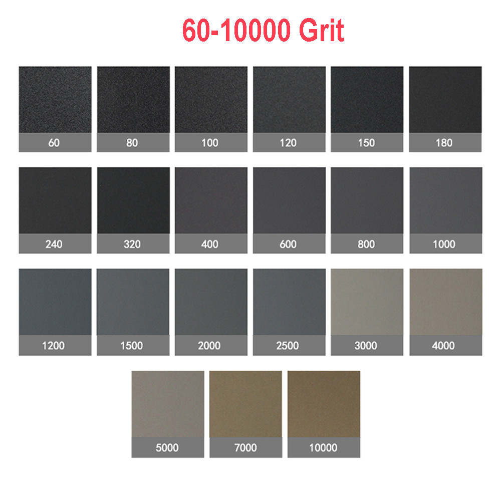 230 x 280mm Wet Dry Paper Sandpaper Sanding Paper Mixed Grade 60 Grit-10000 Grit