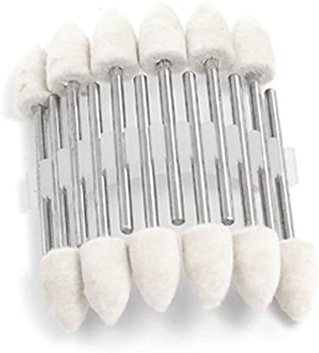 JDYYICZ Mandrel Mounted White Conical Felt Point Polishing Tool Small, white