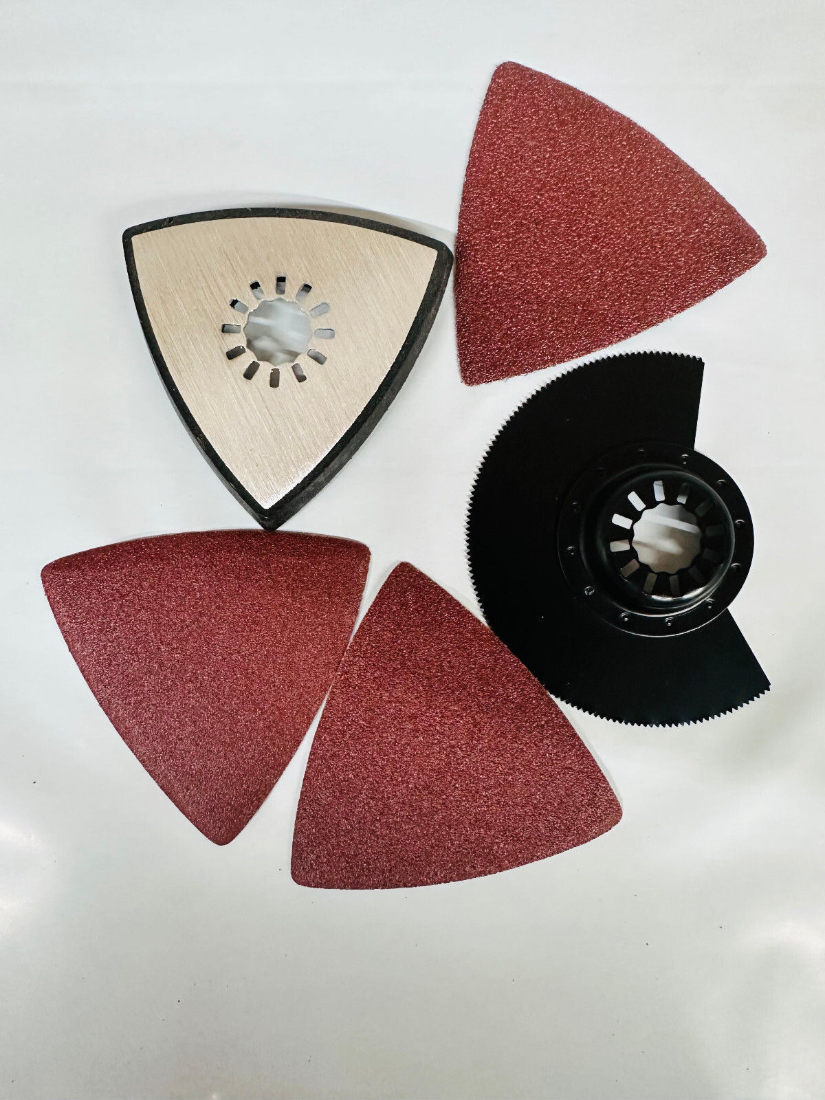 5 PCS Oscillating Sanding Paper Pad 3 Grit & 3-1/2 in. Wood Drywall Blade
