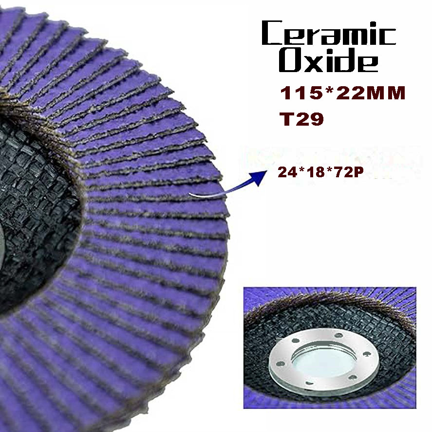 10PCS 4-1/2″x7/8″/115X22MM Purple Ceramic Flap Discs 80Grit Grinding Wheels T29