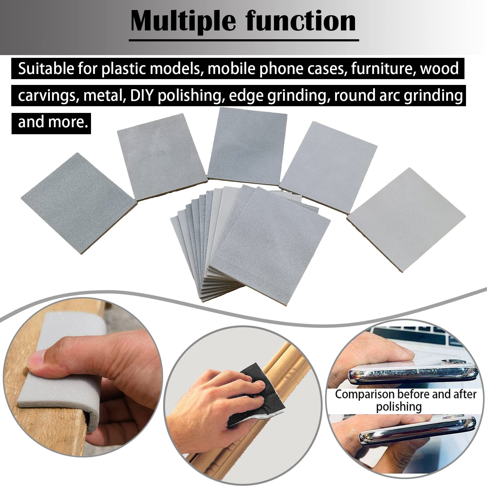20 Pack 3000 Grits Ultra Fine Sanding Sponge 3″x4″ Wet Dry Foam Sand Block