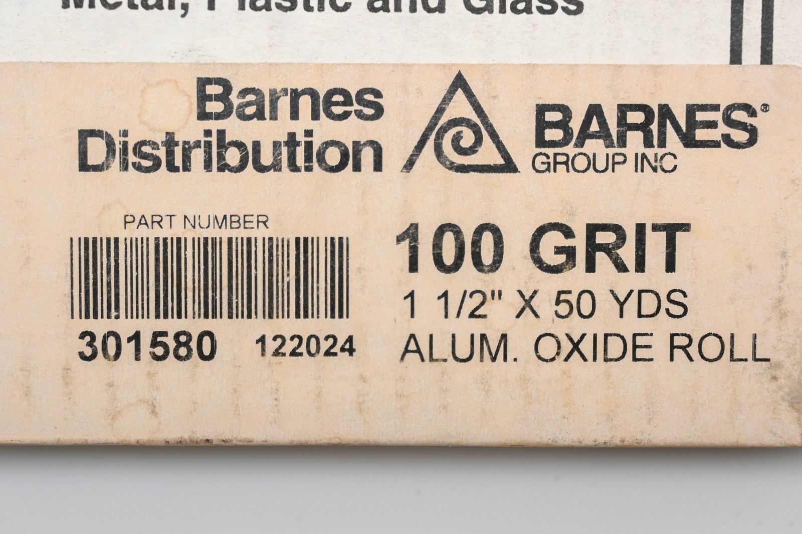 Barnes 301580, 69900199 1-1/2″ x 50YDS 100 Grit Abrasive Cloth Roll NOS