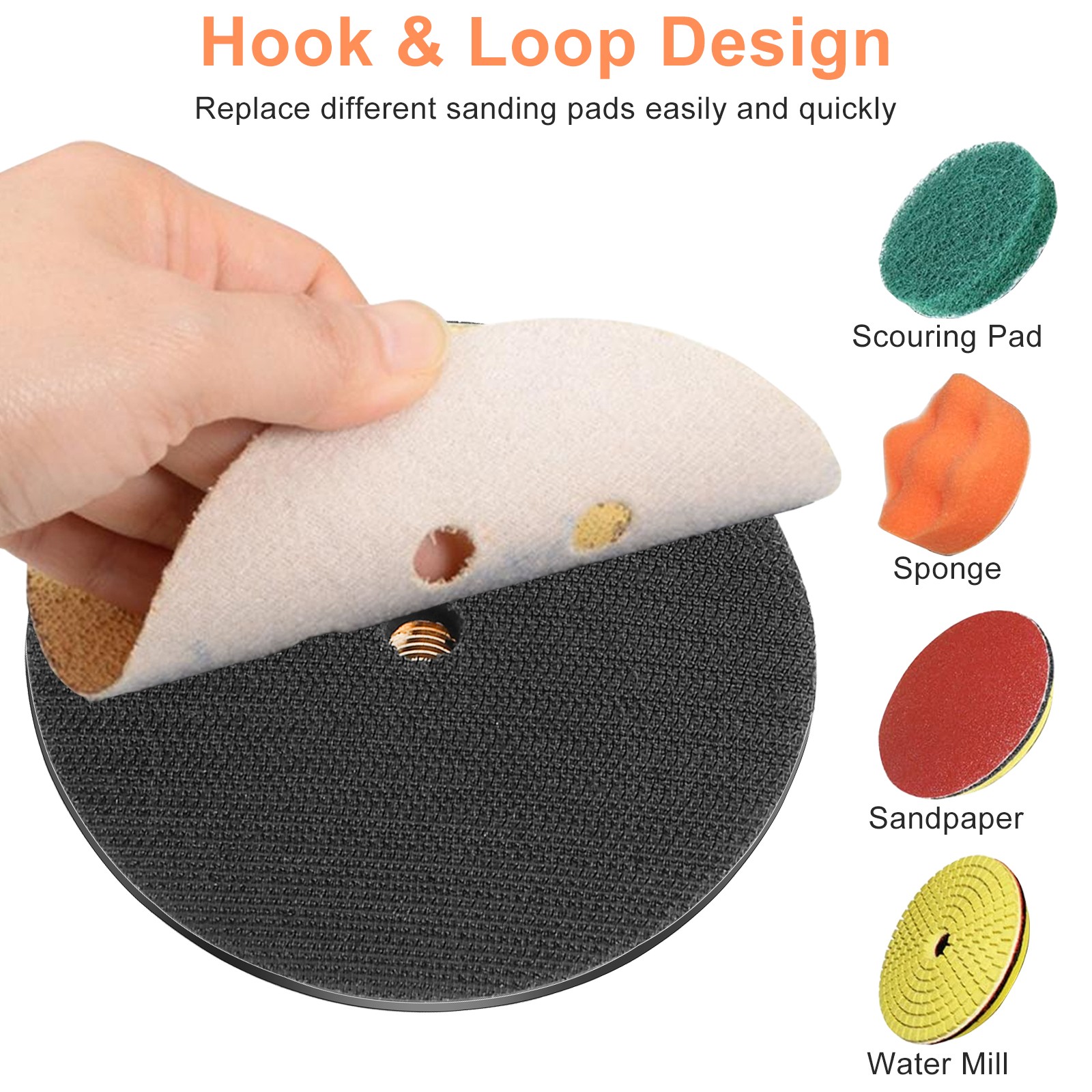 4″ Polishing Grinding Discs Hook and Loop Backing Pad for M14 Angle Grinders