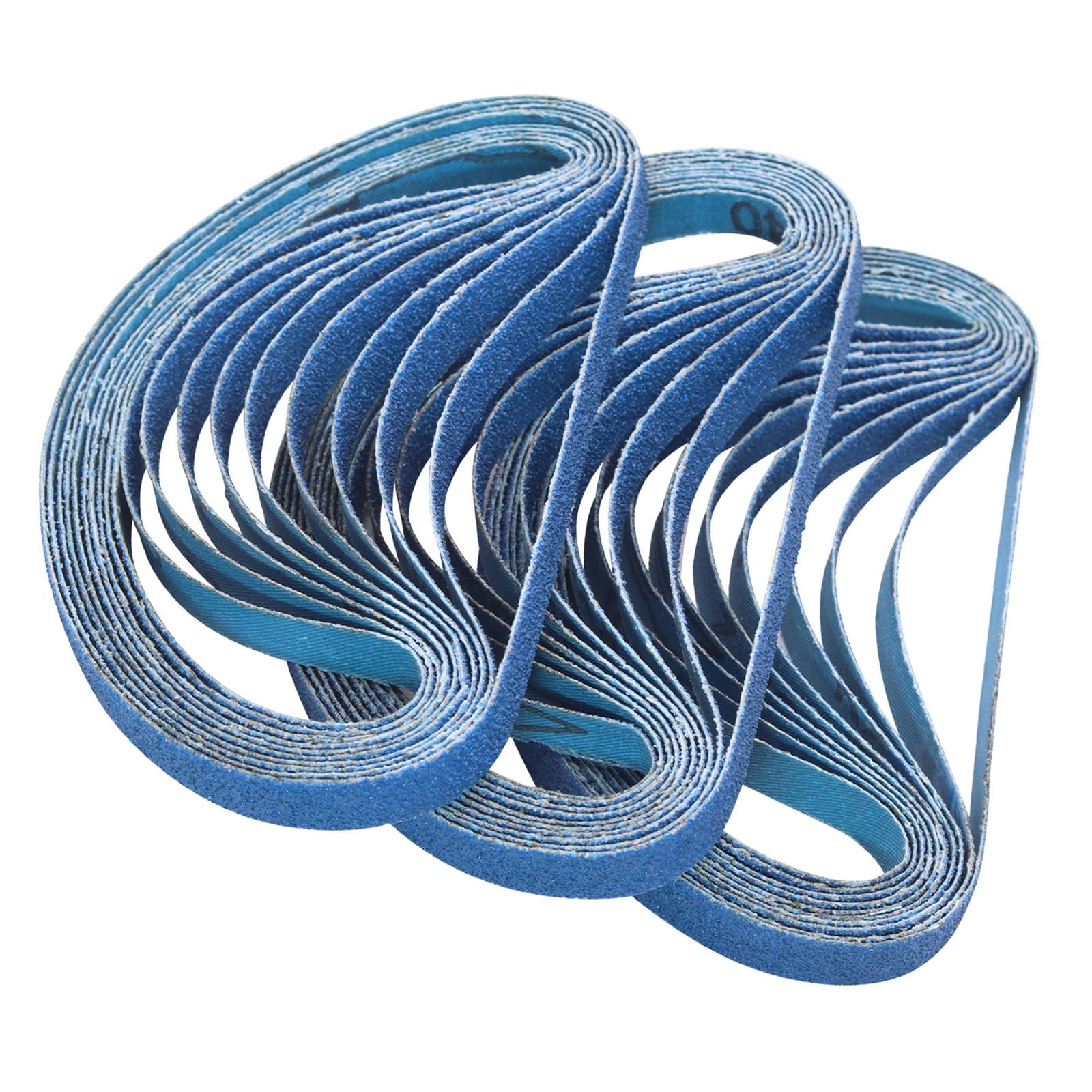 30 Pcs 1/2×18 inch 40 Grit Zirconia Sanding Belts for Air Belt Sander Metal