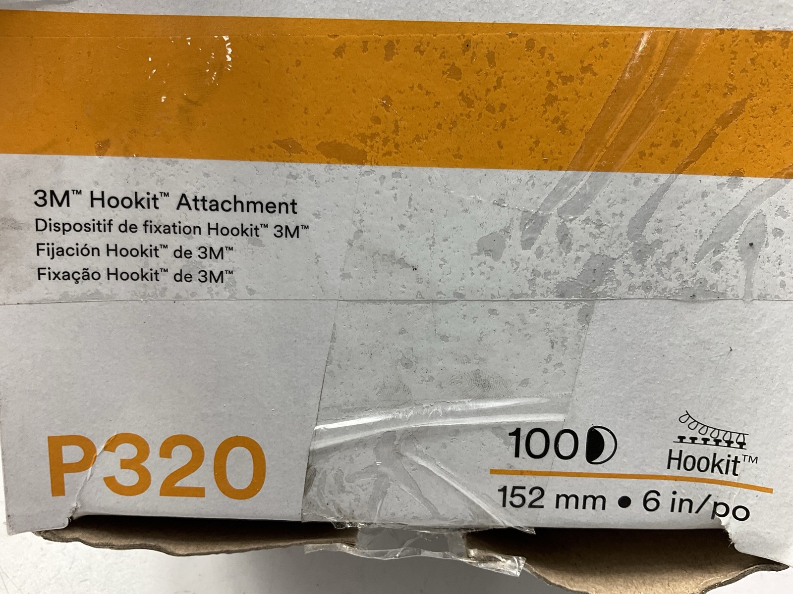 3M 00975 Gold Sanding Disc Hookit 216U 6 Inch P320A Grit (100 Discs/Box)