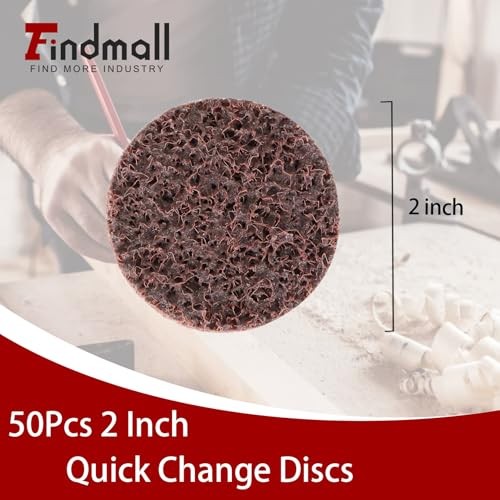 50Pcs 2 Inch Maroon Quick Change Surface Prep Conditioning Discs, 2 inches