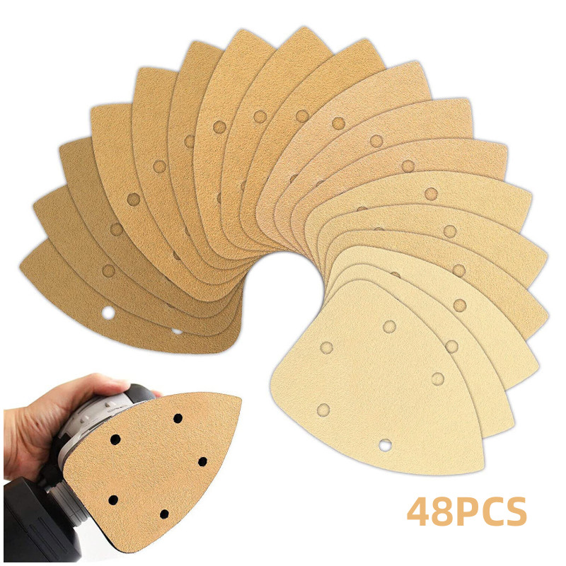 48PCS Mouse Sandpaper 60-400 Grit Sanding Pads Paper for 5.5″x3.5″ Detail Sander