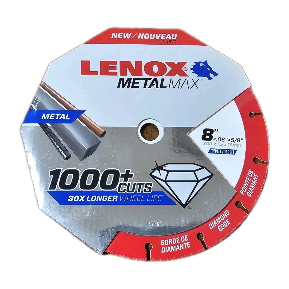 Lenox Metalmax 8 Inch Segmented Rim Diamond Edge Cutoff Wheel For Metal