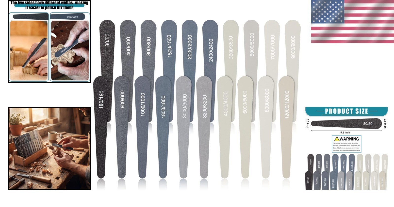20 Pcs Professional Sanding Sticks for Model Crafts – Assorted Grits 80-12000