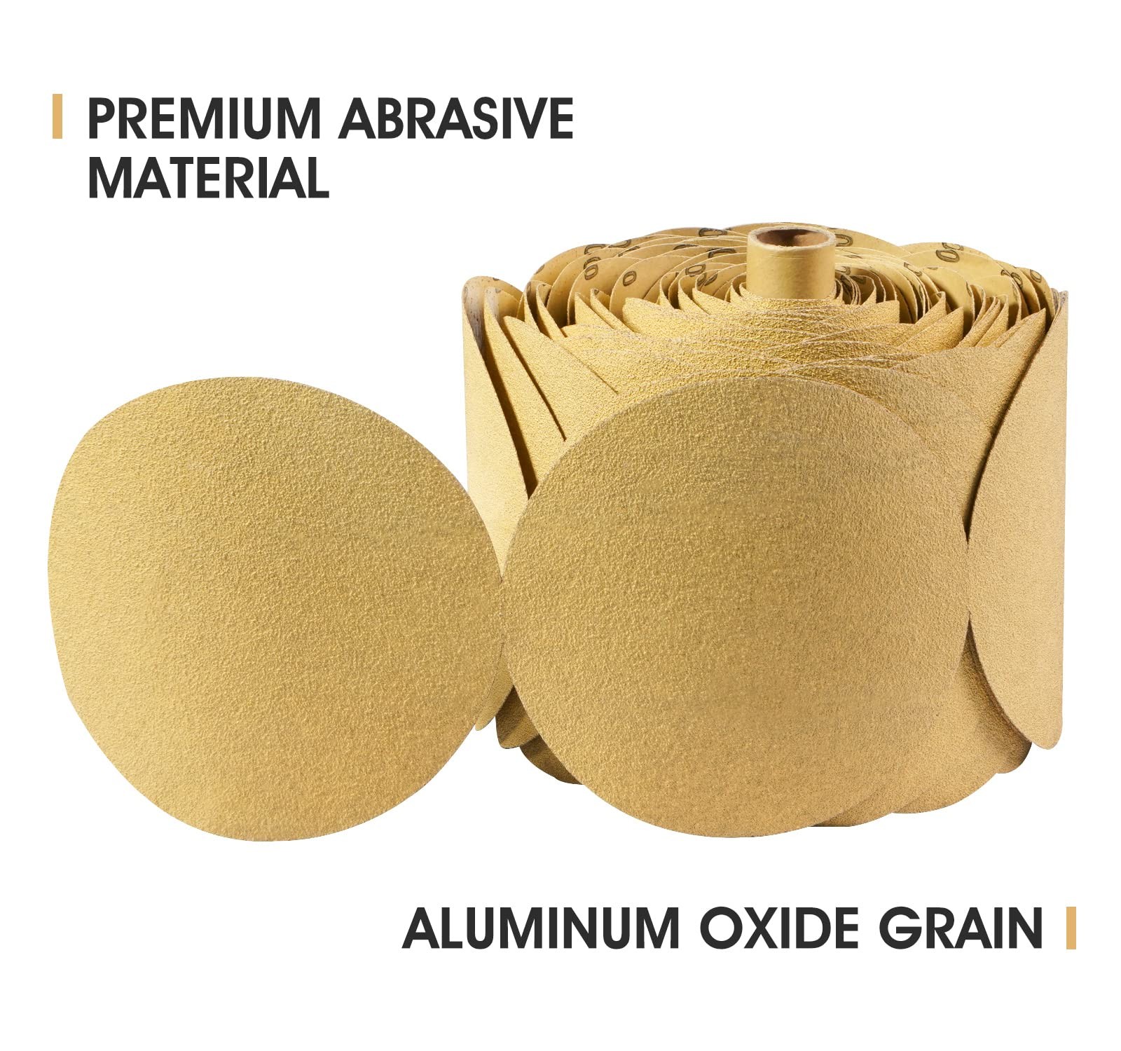 MIDO PROFESSIONAL ABRASIVE PSA Sanding Discs 6 Inch 100 PCS 6 inch, Yellow