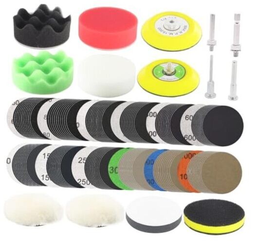 134Pcs Sandpaper 3Inch Sanding Disc Drill Polishing Kit, Wet 3inch-134pcs
