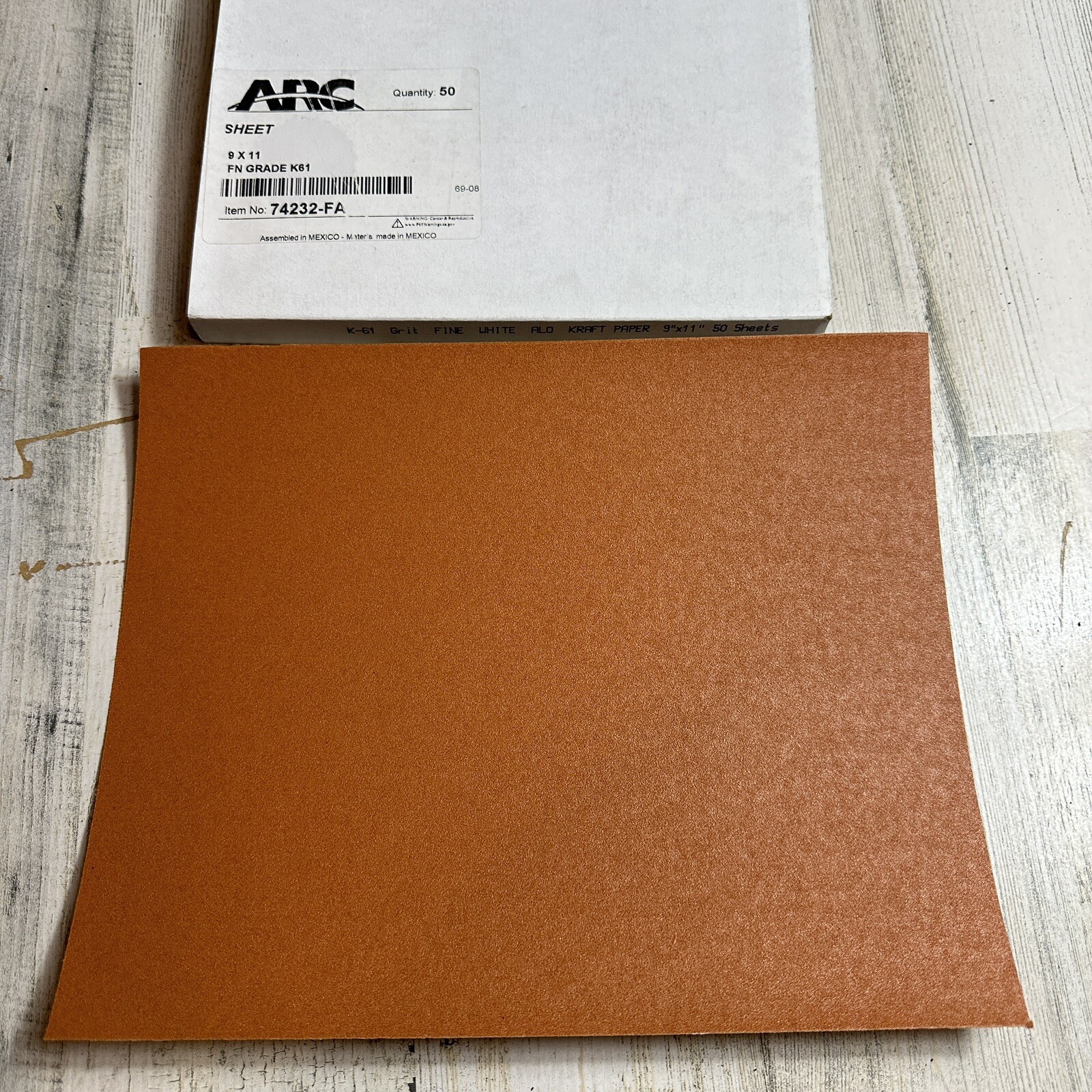 Fandeli 36011 Medium Fine Wood 50 Sandpaper Sheets 9″ x 11″ Arc Abrasives 74103