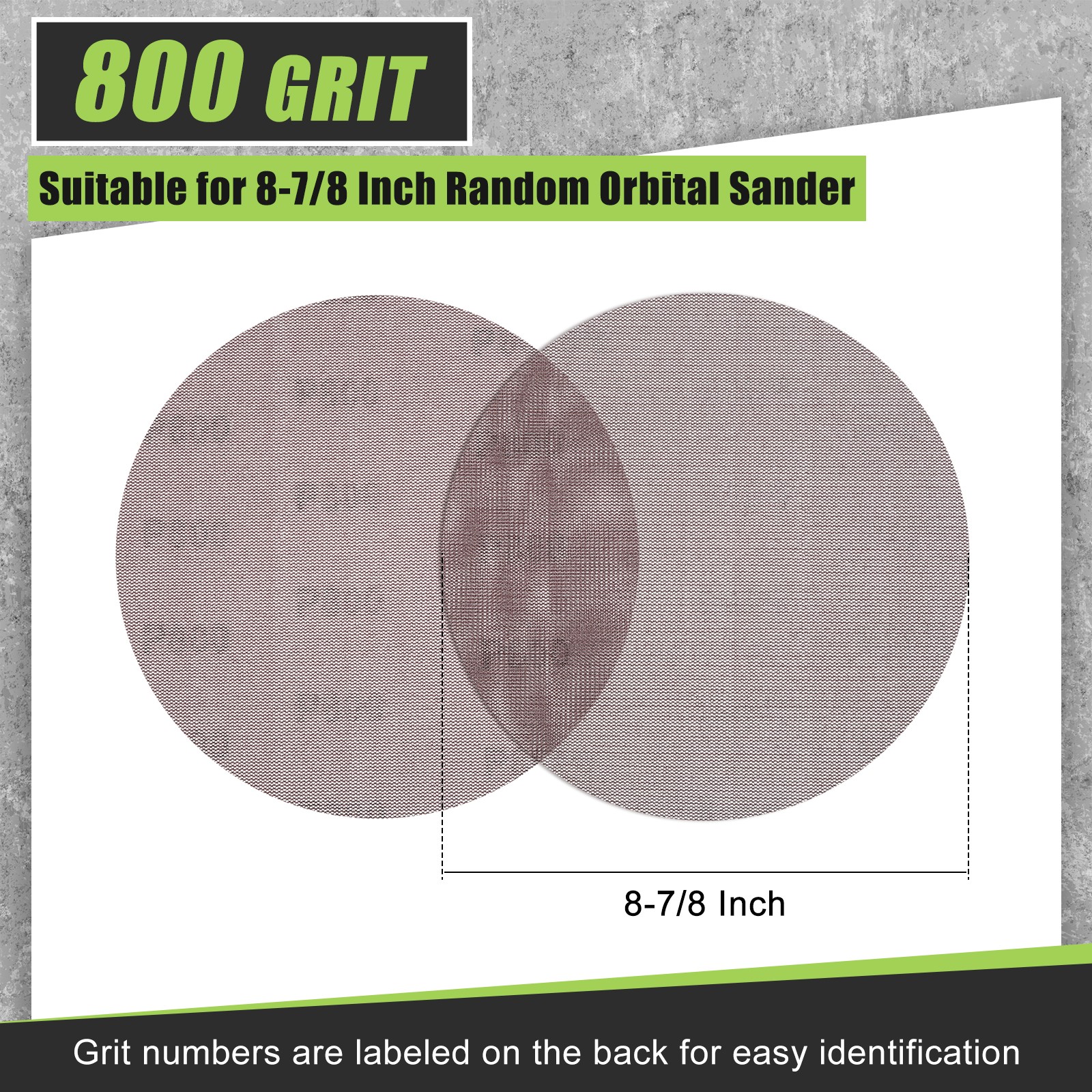 5 Pcs 8-7/8 Inch Grid Sanding Discs, 800 Grit Wall Sanding Discs