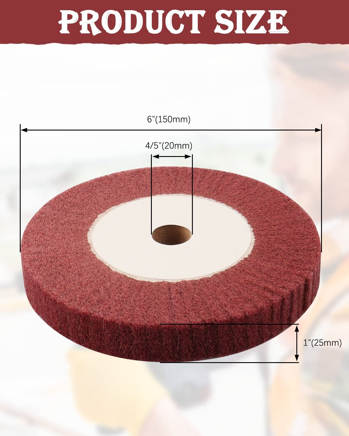 6 Inch Bench Grinder Polishing Wheel, 320 Grit Tight Weave Tough Polishing Bu…
