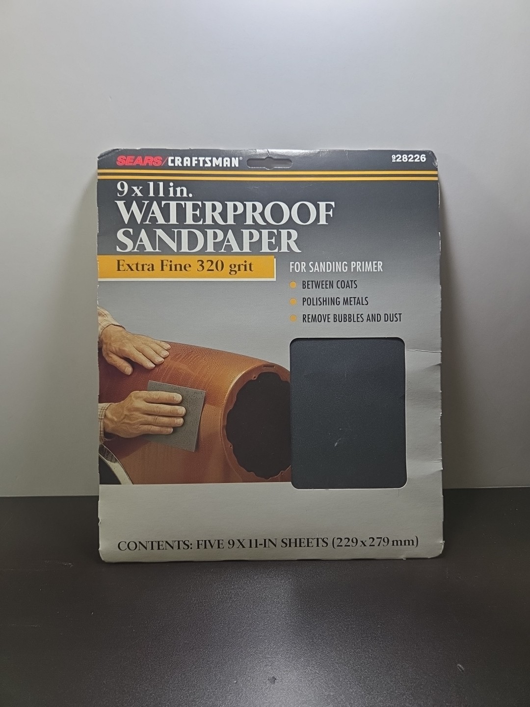 Sears Craftsman 9×11 In Waterproof Sandpaper Extra Fine 320 Grit 3 Sheets 928226