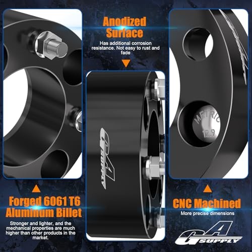 ATV 4×110 Wheel Spacers 2 inch, Black ATV Wheel Adapters 2″-10×1.25 -4pc black