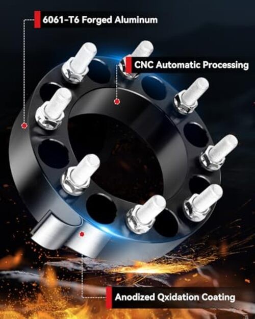 2PCS 8×170 to 8×6.5 Wheel Adapters for Ram 2500 Wheels on F 8×170 to 8×165.1