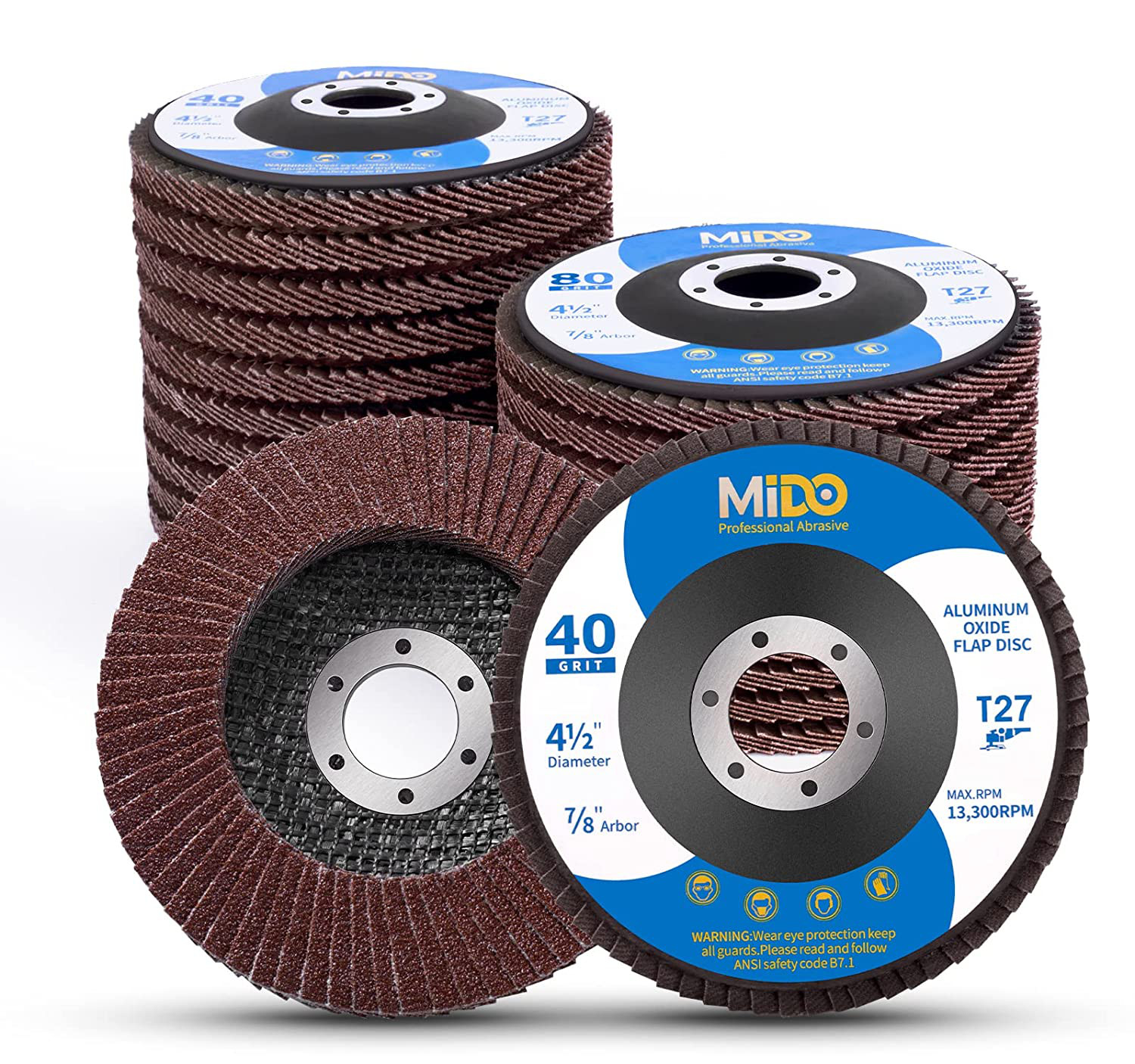 20 Pack Flap Discs 4.5 x 7/8″ Grinding Wheel T27 Flapper Wheel for Die Angle″