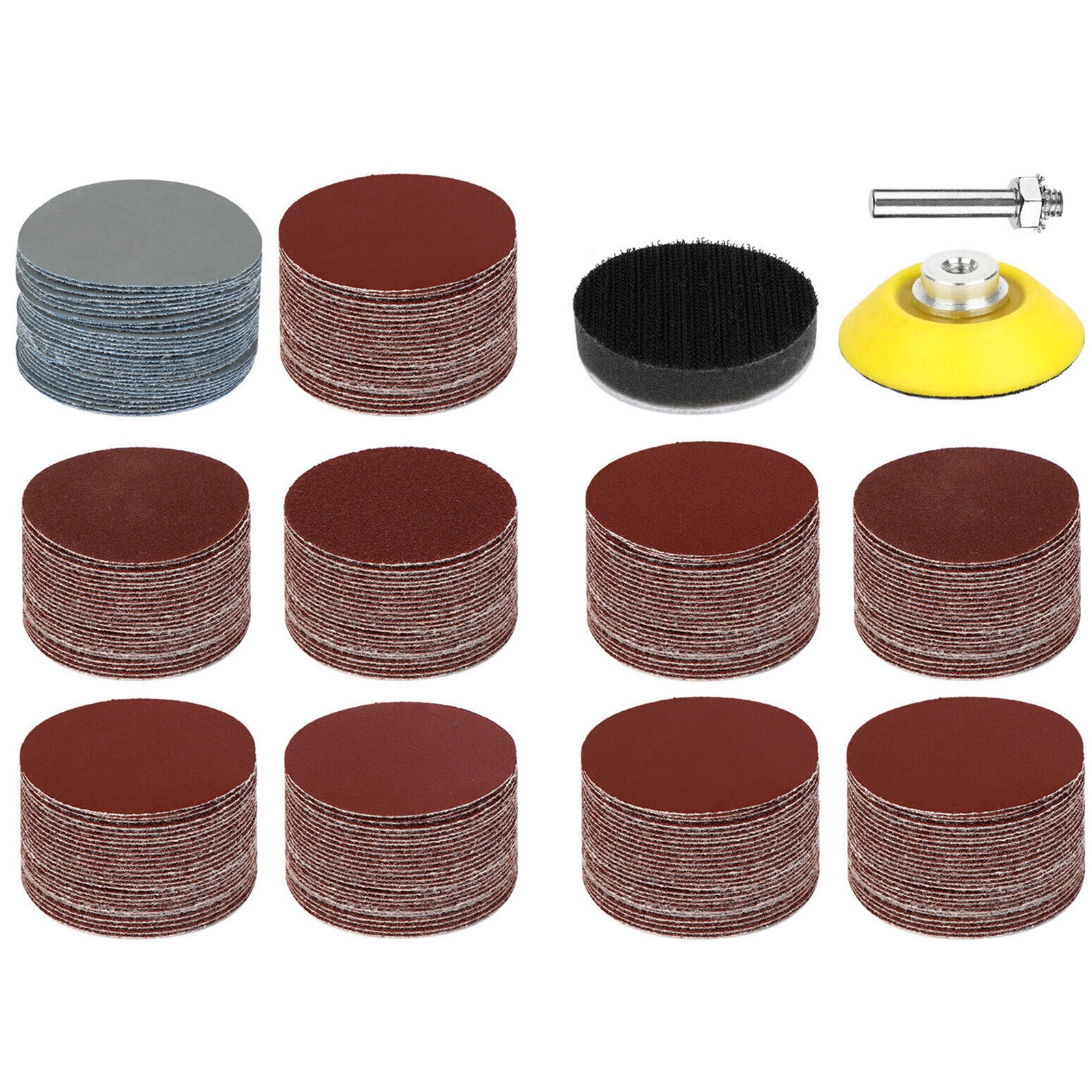 303PCS 2″ inch Hook Loop Sanding Discs 80#, 120#,180#- 3000# Grit Sandpaper