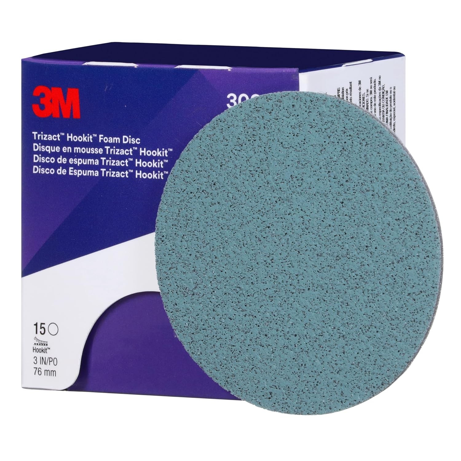 Trizact Hookit Foam Disc, 30362, 3 in, P5000, 15 discs per carton …