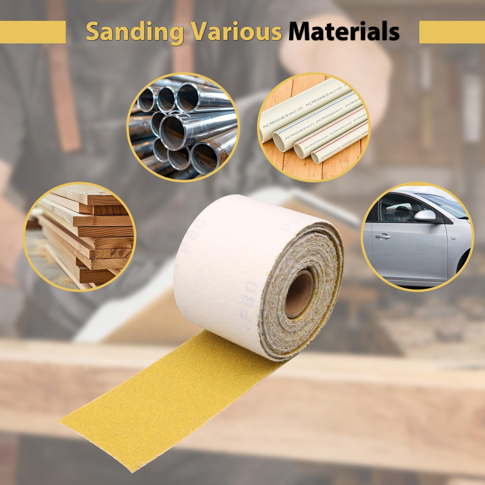2-3/4 Inch Hook and Loop Longboard Sandpaper Roll, 25 Yards
