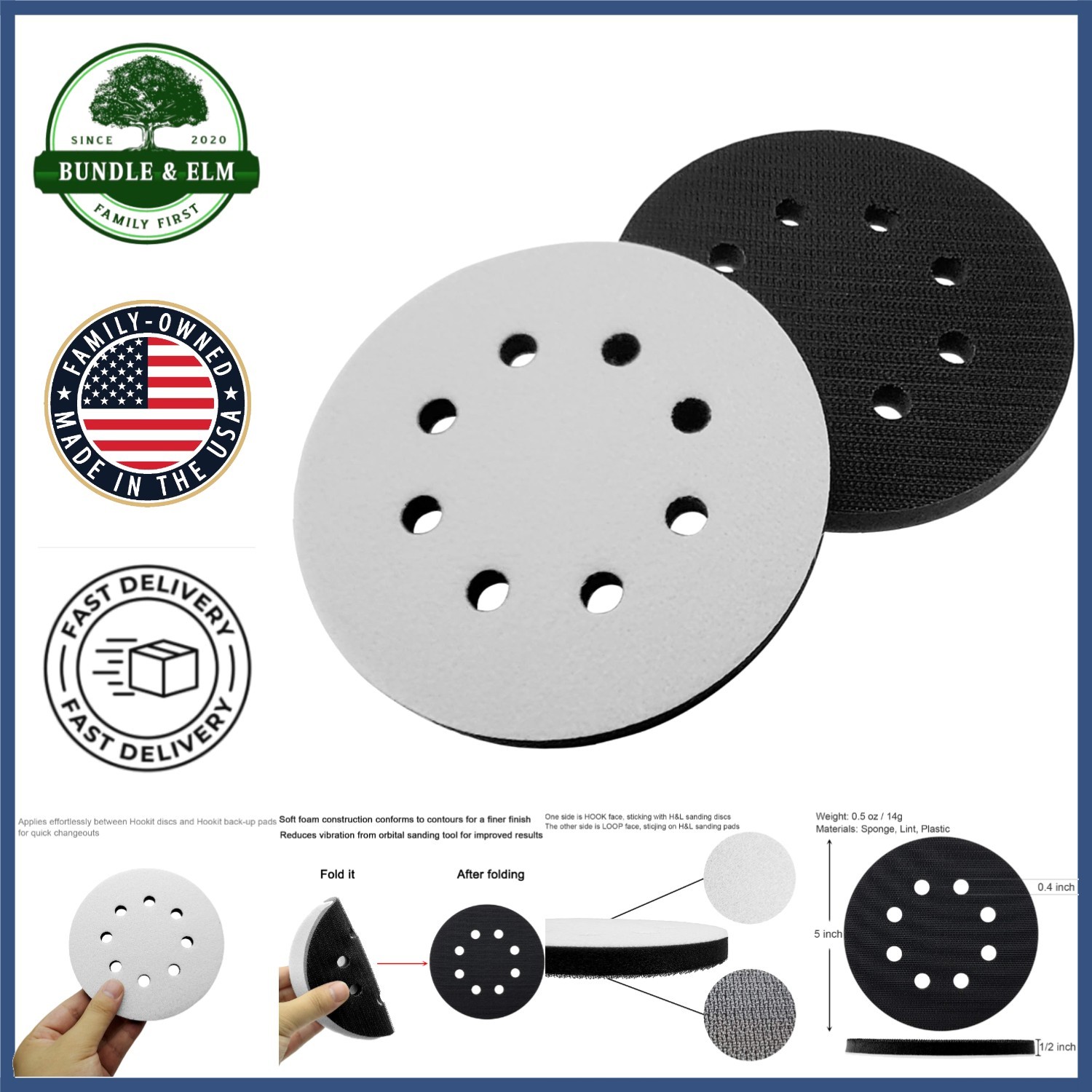 Efficient Foam Backing Pads for Orbital Sanders – Perfect for DIY Projects
