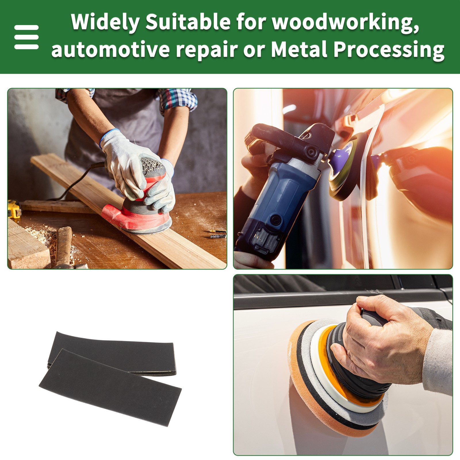 Sandpaper 230x93mm 320 Grit 30 Pcs Black Hook & Loop Sanding Sheets