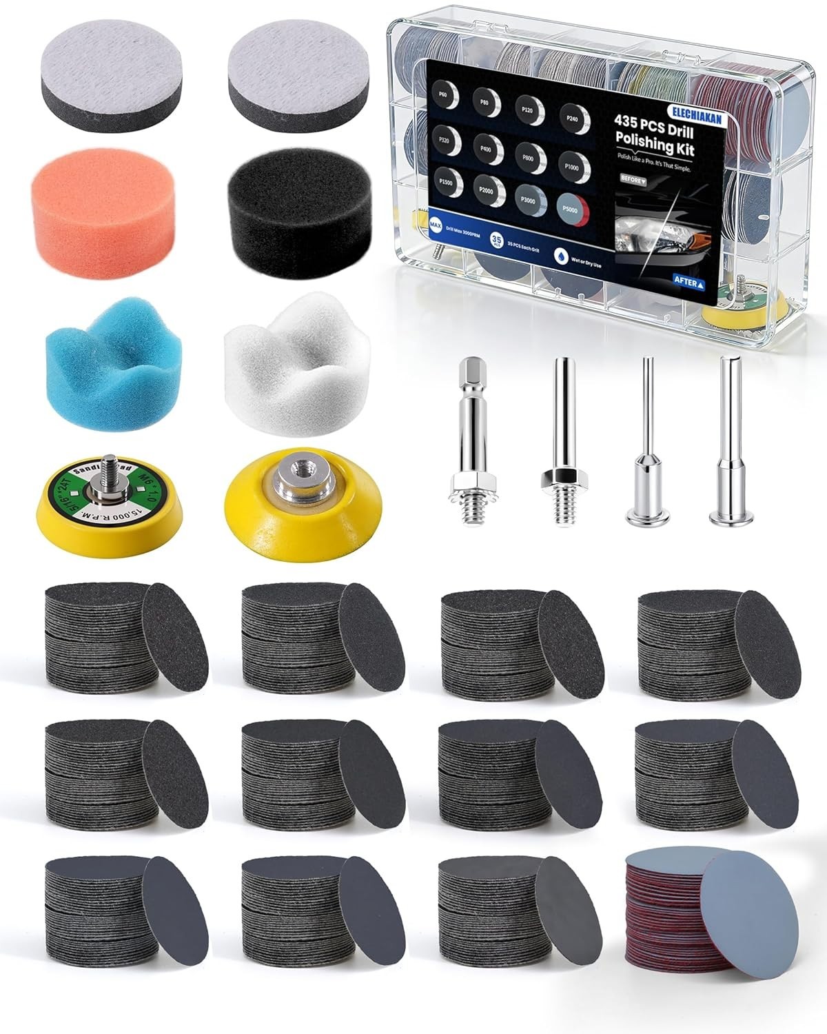 Ultimate 435 PCS Dremel Sanding Discs Set – 60 to 5000 Grit for All Materials