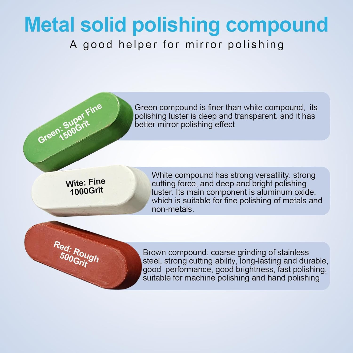 6 Drill Buffing Wheels and 3 Polishing Compounds, Multi-Specification