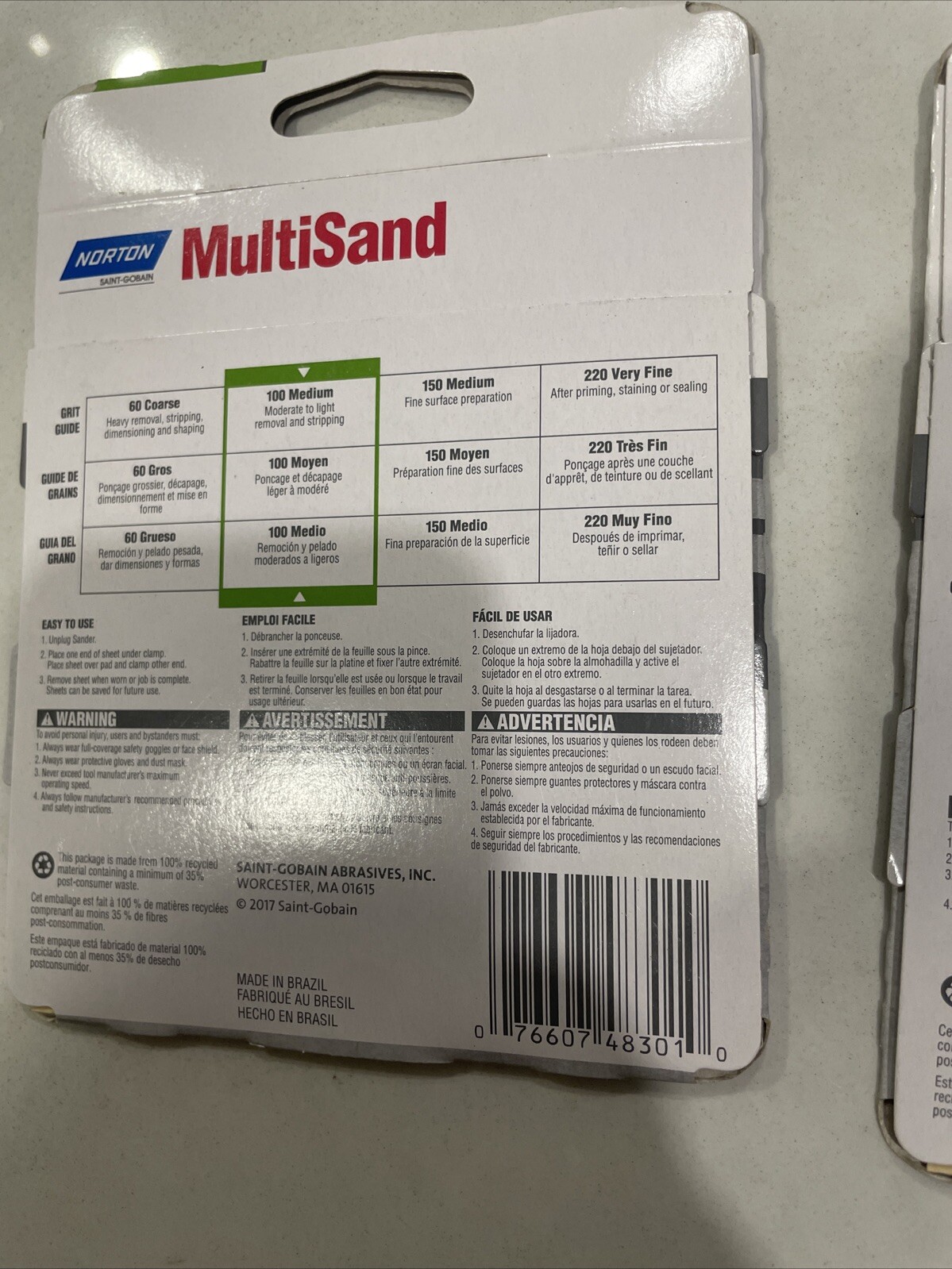 2 Pack Norton 07660748301 Multisand Sheet 4-1/2″x5-1/2″ 100 Grit Sandpaper