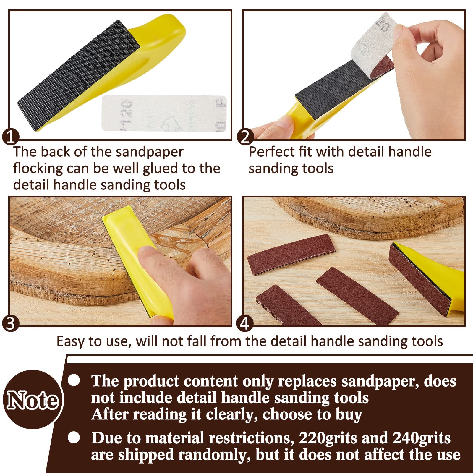 100 Pieces Detail Sander Refills Paper Micro Zip Finger Sander for Crafts, As…